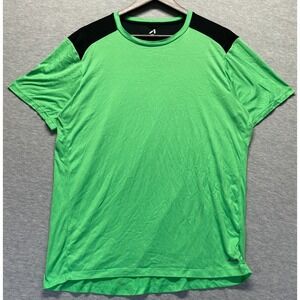 Alive Athletic T Shirt Men Large Lime Green Black Stretch Gym Training Quick Dry